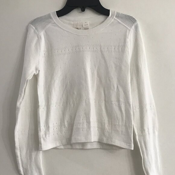 Calia Women's Pointelle Seamless Long Sleeve in Pure White size S NWT - Picture 1 of 4